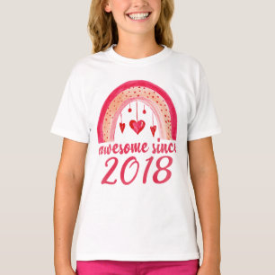 2018素晴らし年からかわいい虹の4th誕生日プレゼント tシャツ