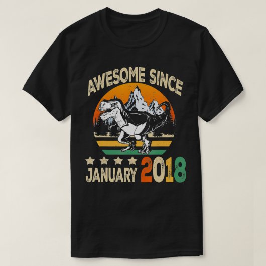 2018素晴らし年1月から恐竜の3番目の誕生日G Tシャツ (デザイン正面)