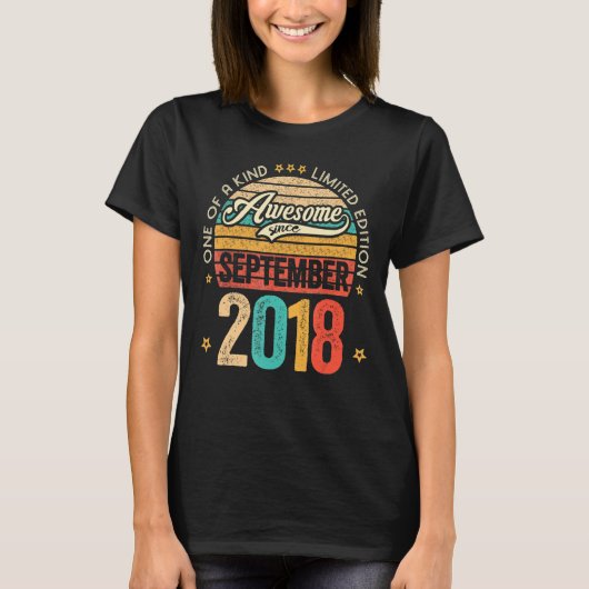 2018素晴らし年9月以来4歳4誕生 Tシャツ (正面)