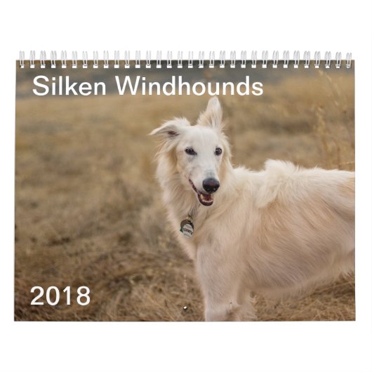 2018絹のWindhounds (完全な体) 3 カレンダー (カバー)