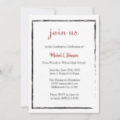 2018芸術的年5月の赤、黒、白のクラス 招待状 (裏面)