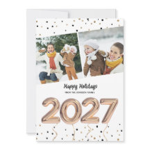 2018風船 | クリスマス・ホリデー | 2枚のフォトカード