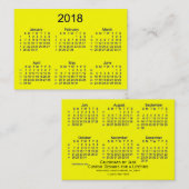 2018黄52週カレンダー(Janz名刺) 名刺 (正面/裏面)