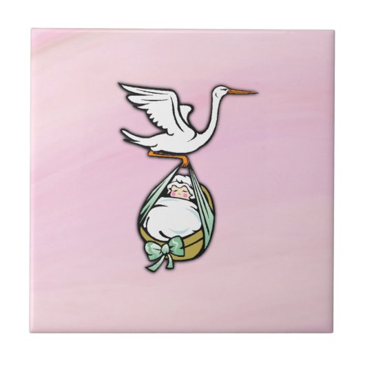 2018.運コウノトリ タイル (正面)