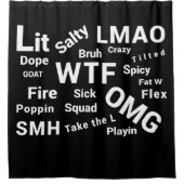 2018-2019年10代の頃のスラングとトークことわざ シャワーカーテン (正面)