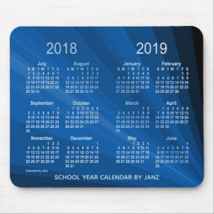 2018-2019 Janz著青いファンの学年のカレンダー マウスパッド