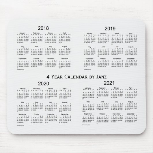 2018-2021白い煙Janz著4年のカレンダー マウスパッド (正面)