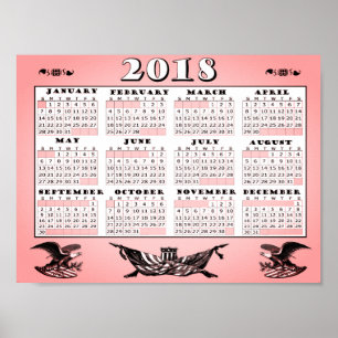 2018 All American Calendar Poster ポスター
