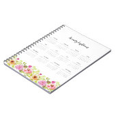 2018 Calendar Spring Flowers ノートブック (左側)