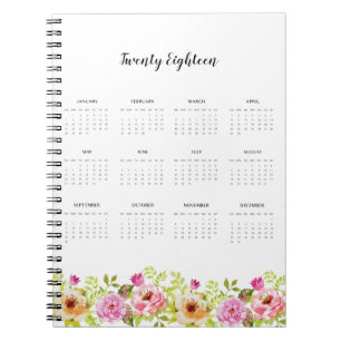 2018 Calendar Spring Flowers ノートブック