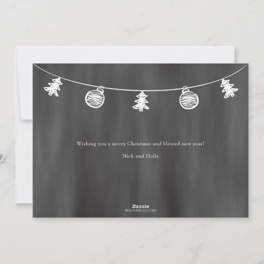 2018 Chalkboard Doodleクリスマスフォト シーズンカード (裏面)