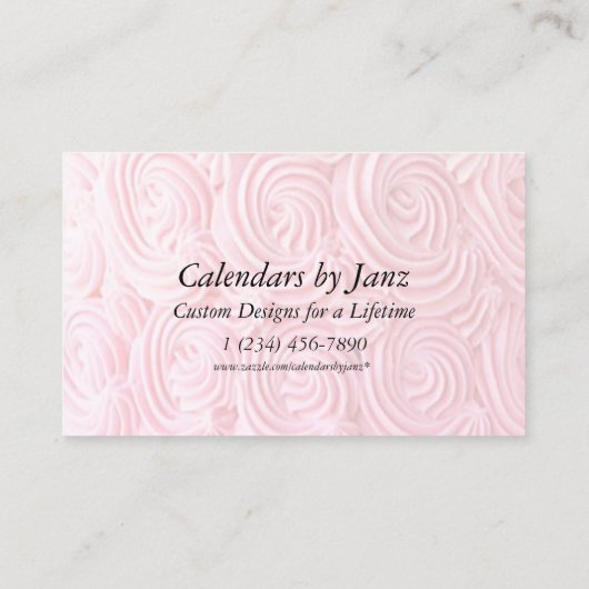 2018 Janzオセアニアカードによるピンクのつや消しのカレンダー 名刺 (裏面)