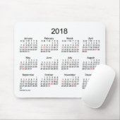 2018 Janz著白黒休日のカレンダー マウスパッド (マウス)