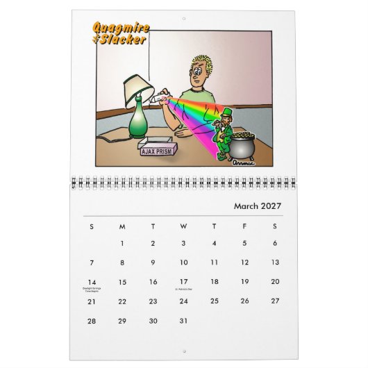 2018 Quagmire the Slacker Calendar カレンダー (3月 2027)