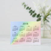 2018 Rainbow Mini Calendar by Janz ポストカード (スタンド正面)