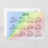 2018 Rainbow Mini Calendar by Janz ポストカード (正面/裏面)