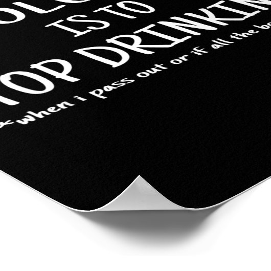 2018 Resolution Stop Drinking Funny New Year's Eve ポスター (角)