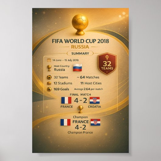 2018 World Cup Russia Infographic Poster ポスター (正面)