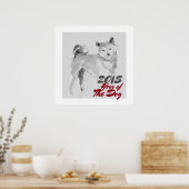 2018 Year of the Dog ink wash painting Poster ポスター (キッチン)