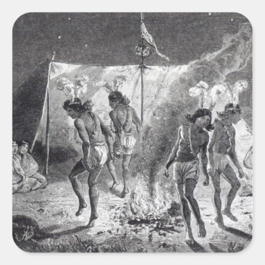 2019かわいらし.家とダンス スクエアシール (正面)