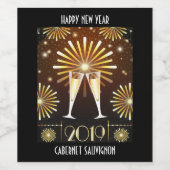 2019きらめく年前夜のワインと花火 ワインラベル (シングルラベル)