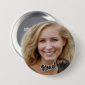 2019の珊瑚の卒業生のパーティーの年長の写真の誇り高い親 缶バッジ (正面&裏面)