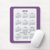 2019の紫色の煙Janz著52週のカレンダー マウスパッド (マウス)