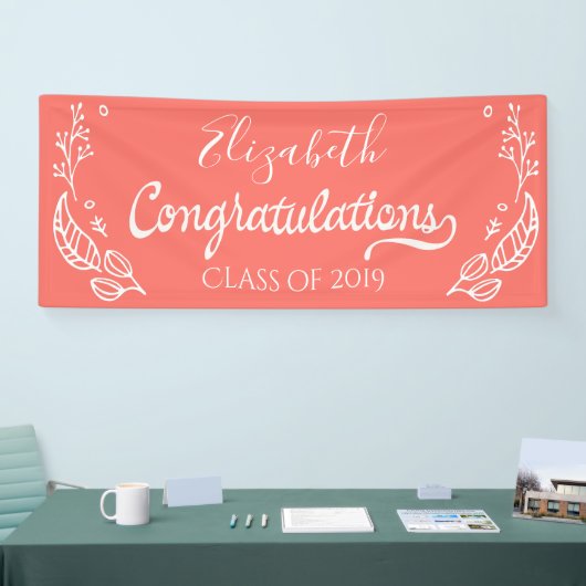 2019エレガント年コーラルシック卒業クラス 横断幕 (トレードショー)