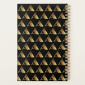 2019カスタム年ブラック金ゴールドモノグラムA エレガント プランナー手帳 (裏面)