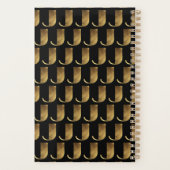 2019カスタム年ブラック金ゴールドモノグラムJ エレガント プランナー手帳 (裏面)