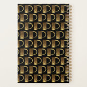 2019カスタム年ブラック金ゴールドモノグラムP エレガント プランナー手帳 (裏面)