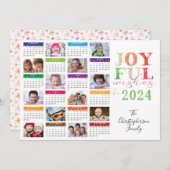 2019カレンダー写真コラージュホリデーグリーティング シーズンカード (正面/裏面)