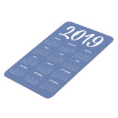 2019カレンダー磁石 – 青い灰色 マグネット (左側)