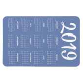 2019カレンダー磁石 – 青い灰色 マグネット (横)