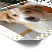 2019カレンダー赤面ピンク金ゴールドファミリーフォトコラージュ ポスター (角)