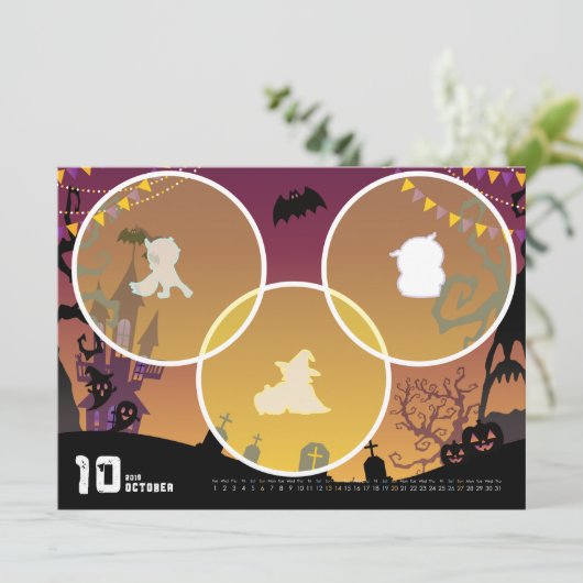 2019カレンダー10月 カード (スタンド正面)