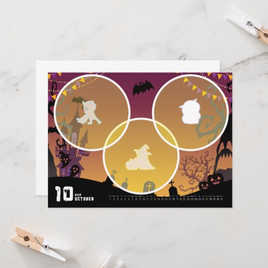 2019カレンダー10月 カード (正面/裏面インサイチュ)