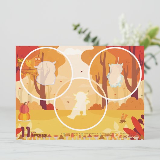 2019カレンダー11月 カード (スタンド正面)