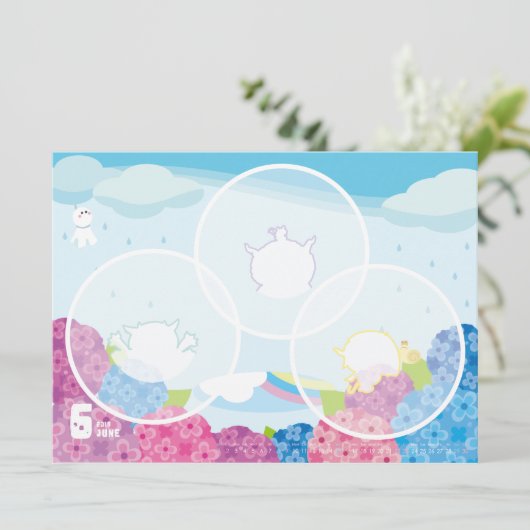 2019カレンダー6月 カード (スタンド正面)