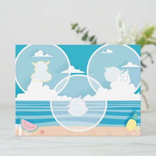 2019カレンダー7月 カード (スタンド正面)