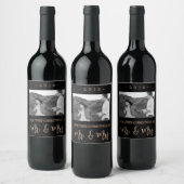 2019シック氏とミセスとしての私たちの初めてのクリスマスモダン ワインラベル (ボトル)