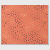 2019トレンディー銅点のリビングコーラルカラー ラッピングペーパー (フラット)