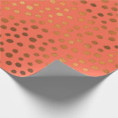 2019トレンディー銅点のリビングコーラルカラー ラッピングペーパー (角)
