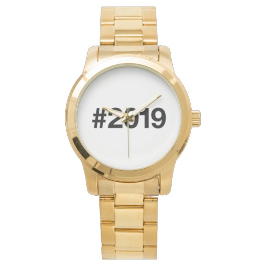 2019ハッシュタグ6誕生日記念日 腕時計 (正面)