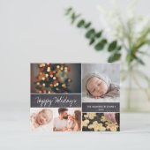 2019パーソナライズされたハッピーホリデーズフォトクリスマス シーズンポストカード (スタンド正面)