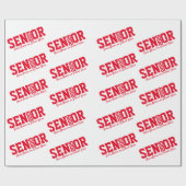 2019パーソナライズされた年のシニア・ブロック・レター区分Red ラッピングペーパー (フラット)