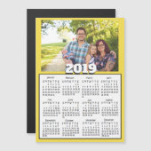 2019パーソナライズされた年ファミリーフォトマグネットカレンダー (正面/裏面)