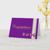 2019パープル&金ゴールド卒業祝いカード カード (黄色い花)