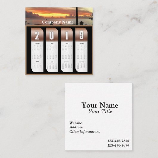 2019フォトカパーソナライズされたレンダー スクエア名刺 (正面/裏面)