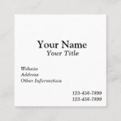 2019フォトカパーソナライズされたレンダー スクエア名刺 (裏面)